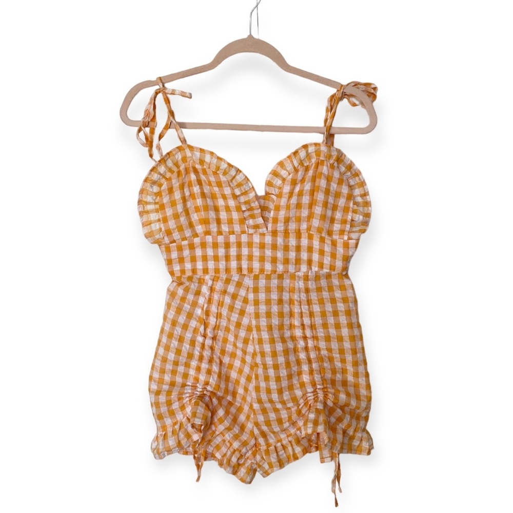 Yellow Gingham Romper